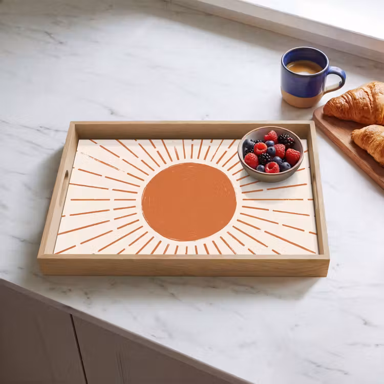 Dienblad - Zon - Stralen - Abstract - Terracotta - Modern — 4