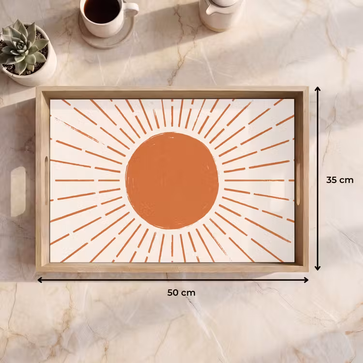 Dienblad - Zon - Stralen - Abstract - Terracotta - Modern — 9