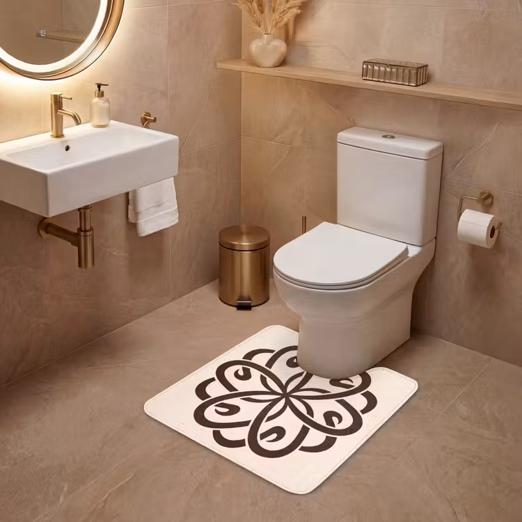 WC Mat - Patroon - Knoop - Abstract - Modern - Bruin — 3