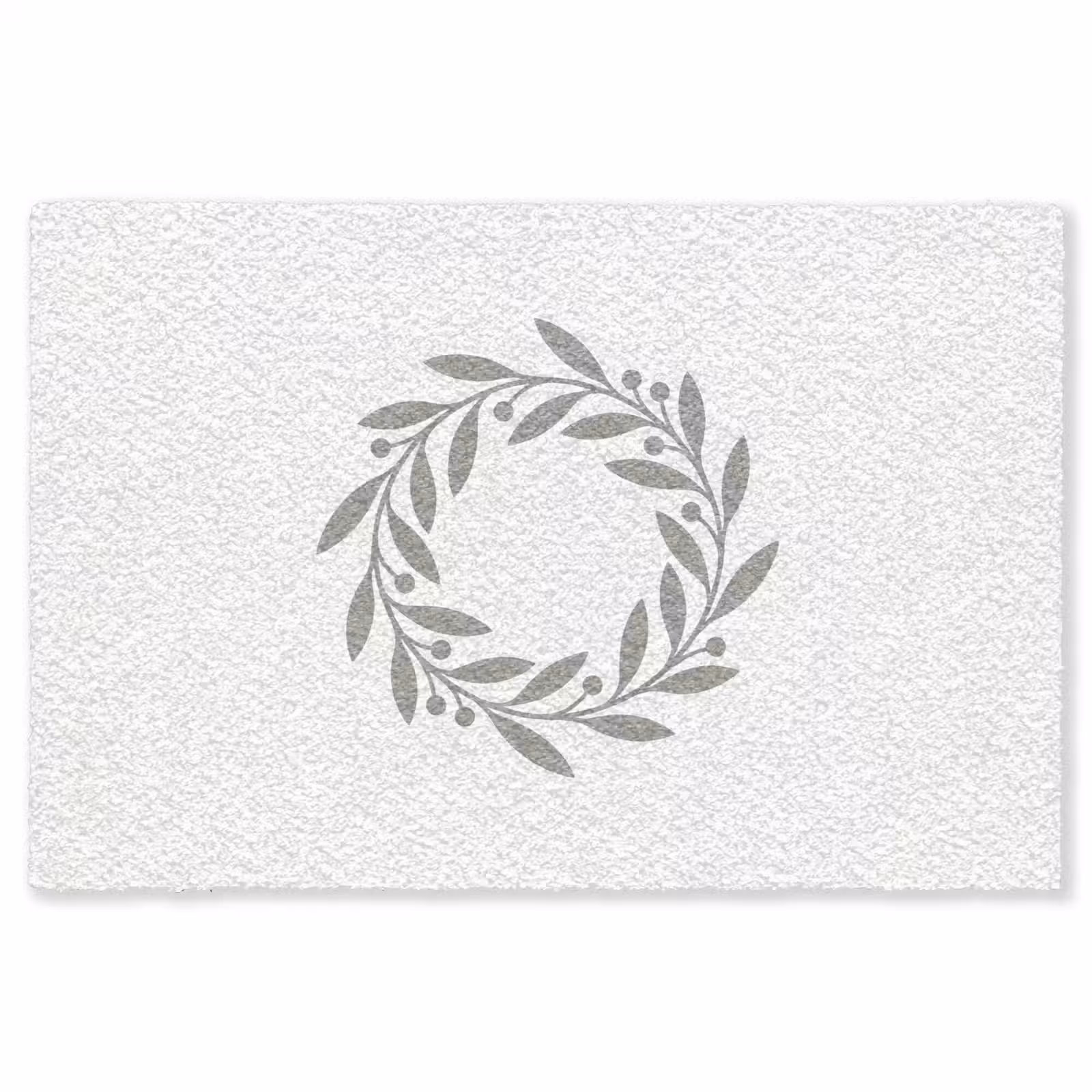 Vloerkleed - Krans - Bladeren - Natuur - Minimalistisch - Grijs — 1