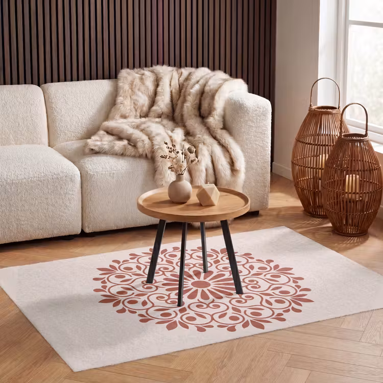 Vloerkleed - Decoratie - Cirkel - Symmetrisch - Modern - Roodbruin — 3