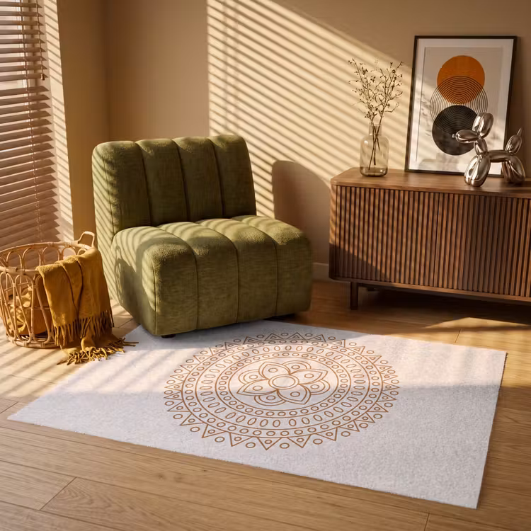 Vloerkleed - Mandala - Geometrisch - Abstract - Oosters - Bruin — 2