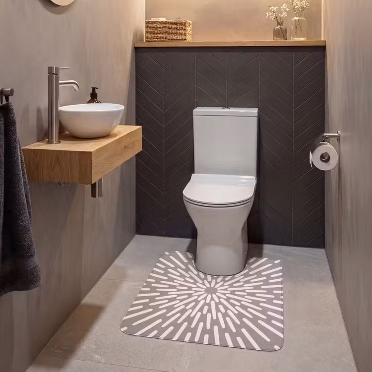 WC Mat - Patroon - Stralen - Abstract - Modern - Grijs — 2