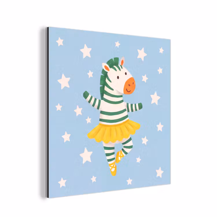 Aluminium schilderij - Dieren - Dans - Illustratie - Kinderkamer - Sterren — 1