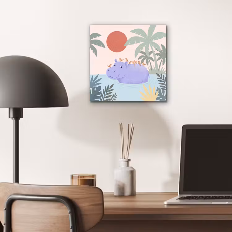 Aluminium schilderij - Dieren - Vogel - Water - Natuur - Illustratie — 6
