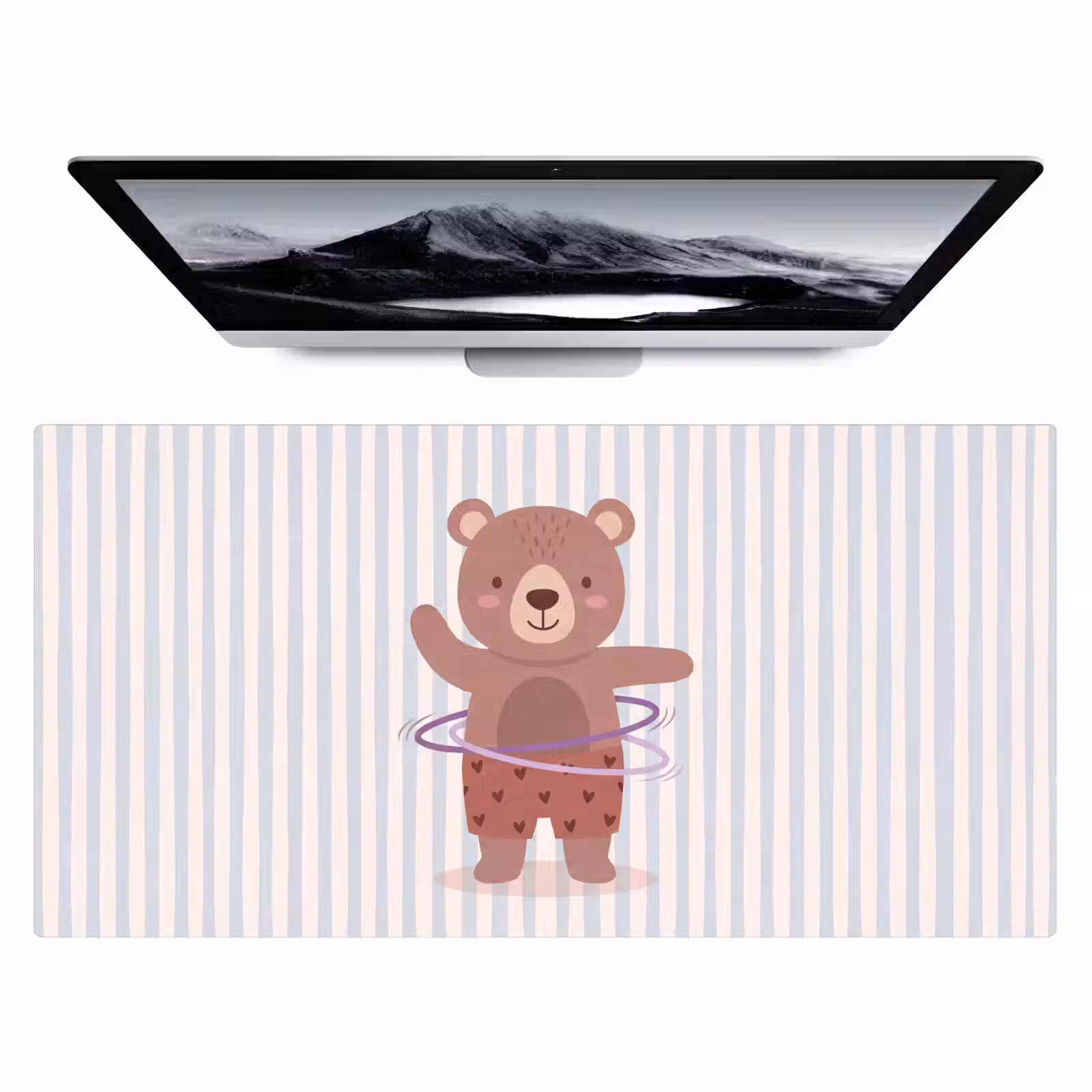 Bureau onderlegger - Beer - Hoepel - Kinderkamer - Illustratie - Bruin — 1