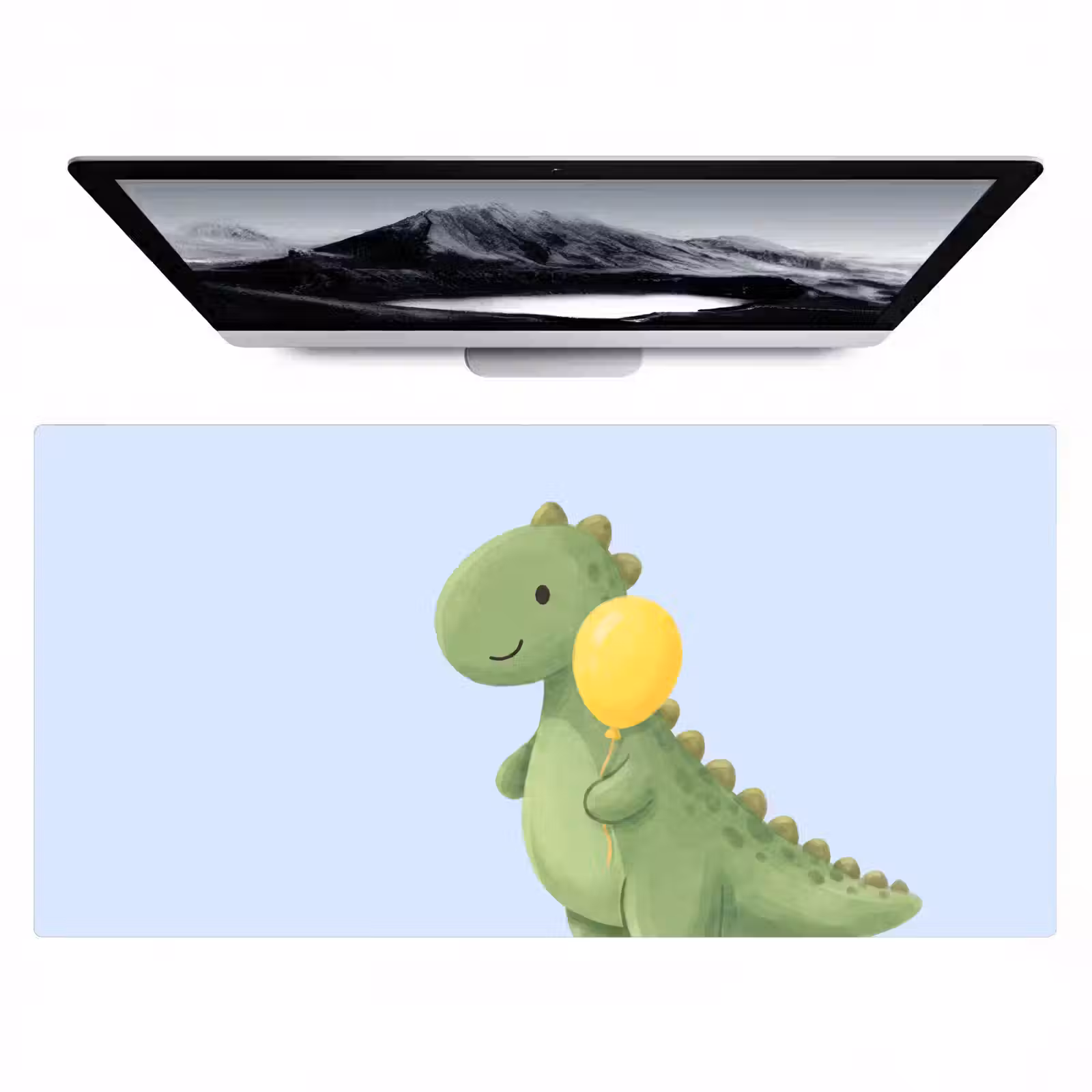 Bureau onderlegger - Dinosaurus - Ballon - Kinderkamer - Illustratie - Groen — 1