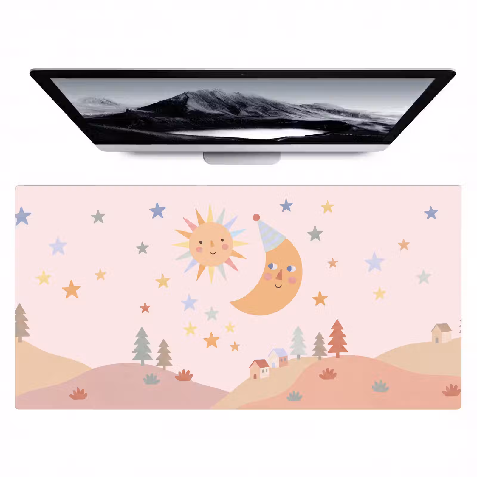 Bureau onderlegger - Zon - Maan - Sterren - Kinderkamer - Pastel — 1