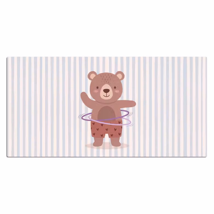 Bureau onderlegger - Beer - Hoepel - Kinderkamer - Illustratie - Bruin — 2