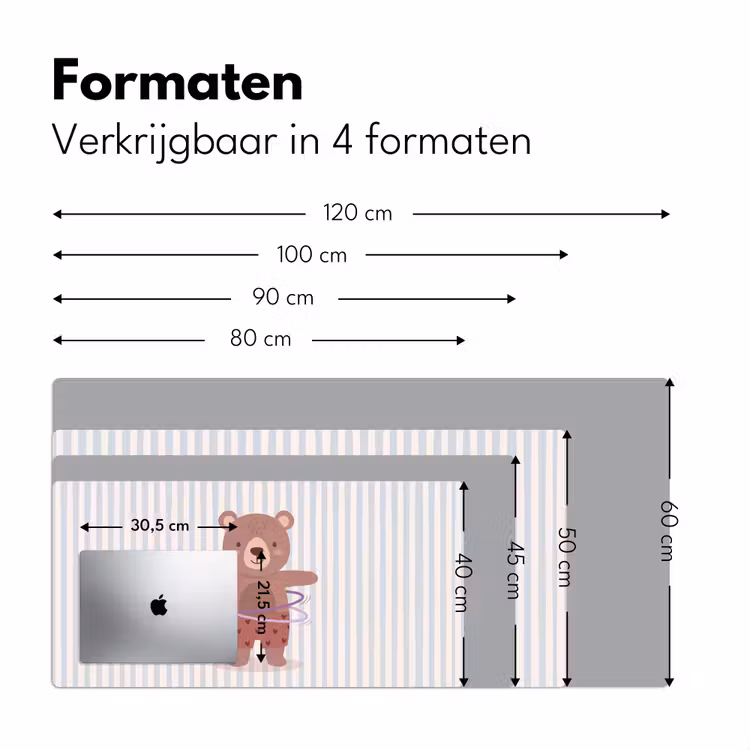 Bureau onderlegger - Beer - Hoepel - Kinderkamer - Illustratie - Bruin — 8
