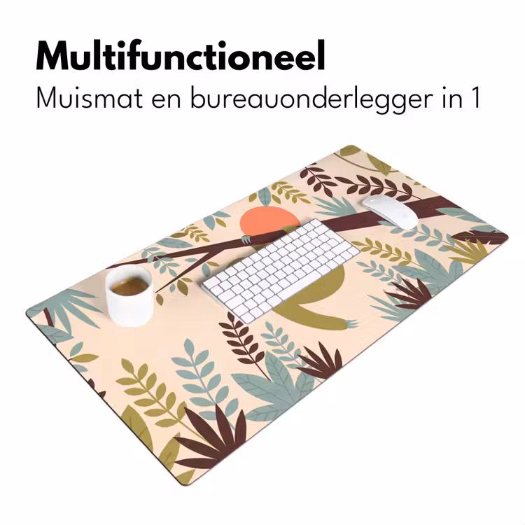 Bureau onderlegger - Dieren - Moeder - Baby - Natuur - Groen — 7