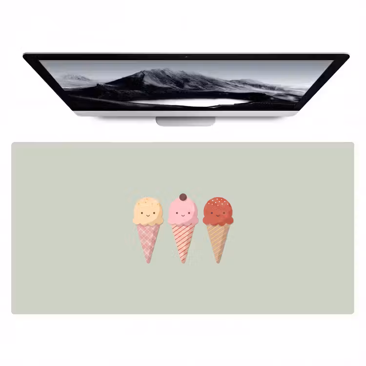 Bureau onderlegger - IJs - Hoorntjes - Eten - Illustratie - Vrolijk — 1