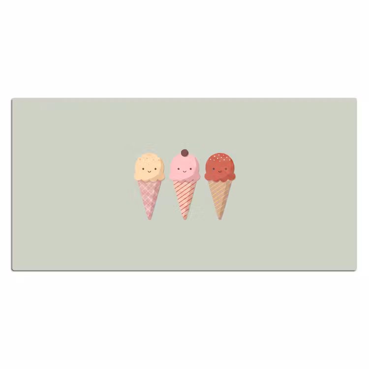 Bureau onderlegger - IJs - Hoorntjes - Eten - Illustratie - Vrolijk — 2