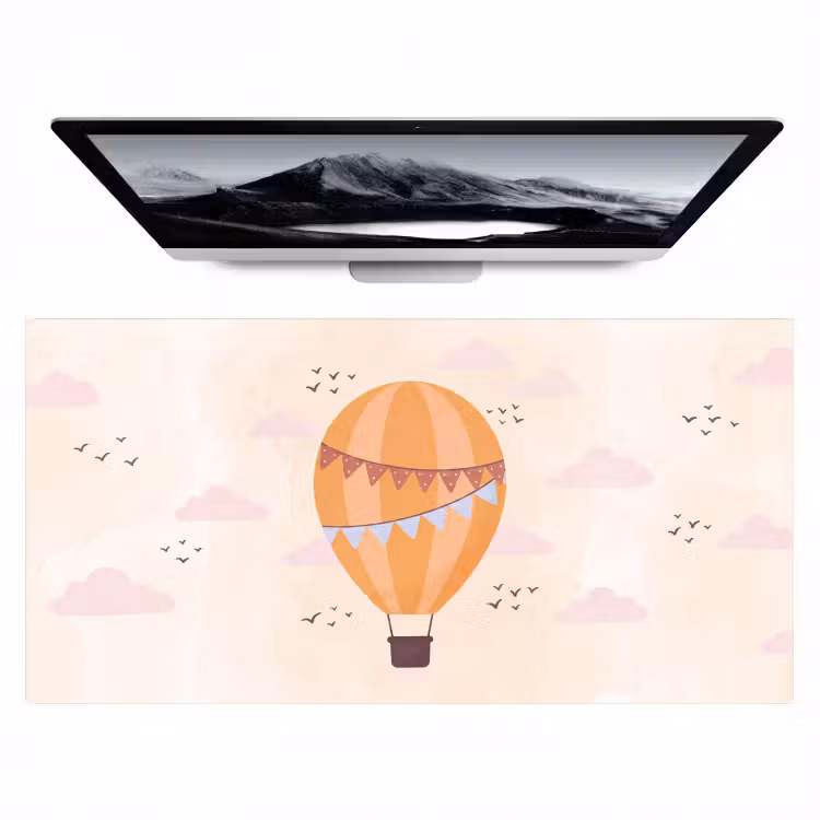 Bureau onderlegger - Luchtballon - Slingers - Avontuur - Illustratie - Oranje — 1