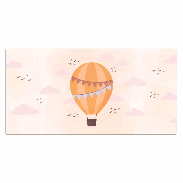 Bureau onderlegger - Luchtballon - Slingers - Avontuur - Illustratie - Oranje — 2