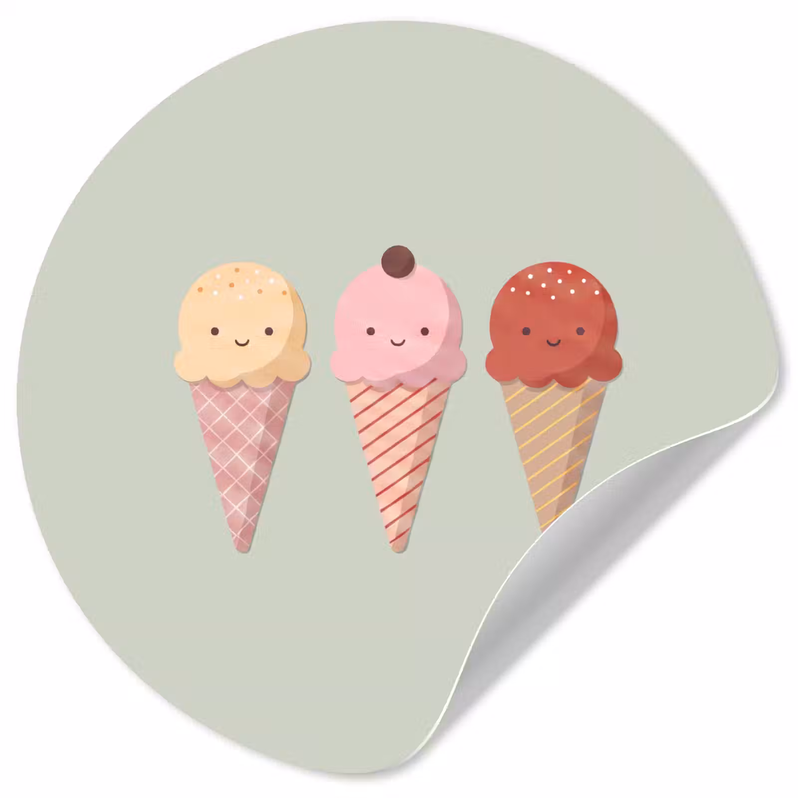 Behangcirkel - IJs - Hoorntjes - Eten - Illustratie - Vrolijk — 1