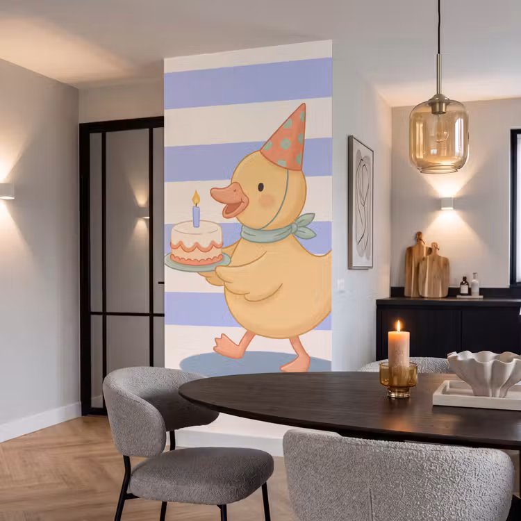 Behang - Vogel - Feest - Taart - Kinder - Illustratie — 5