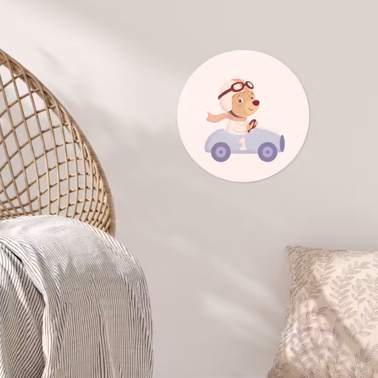 Behangcirkel - Beer - Auto - Kinderkamer - Cartoon - Speels — 5