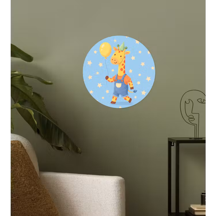 Behangcirkel - Dieren - Giraffe - Ballon - Feest - Kinderkamer — 3
