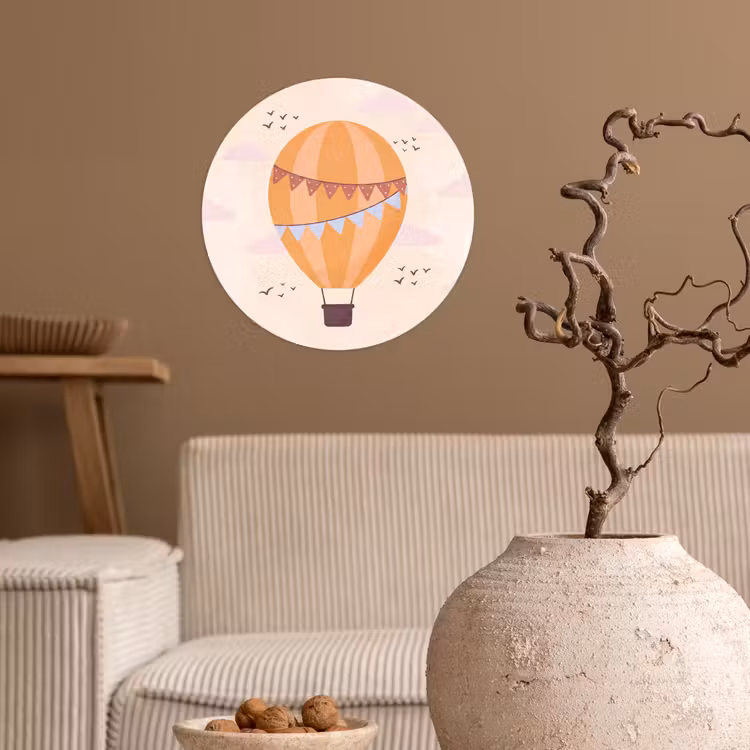 Behangcirkel - Luchtballon - Slingers - Avontuur - Illustratie - Oranje — 2