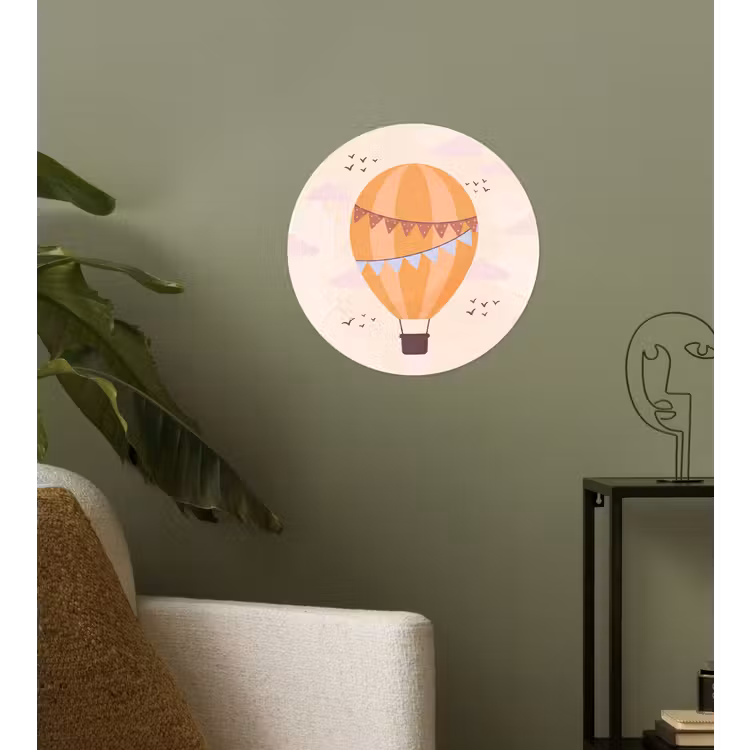 Behangcirkel - Luchtballon - Slingers - Avontuur - Illustratie - Oranje — 3