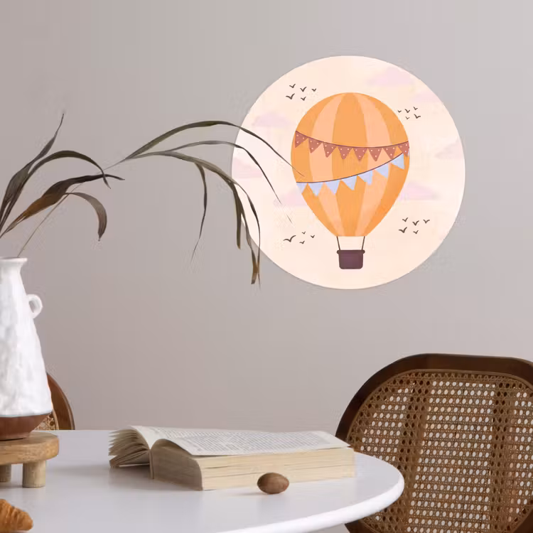 Behangcirkel - Luchtballon - Slingers - Avontuur - Illustratie - Oranje — 4