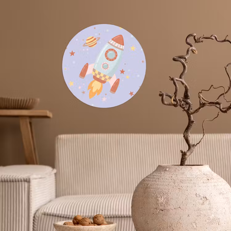 Behangcirkel - Raket - Ruimte - Planeet - Illustratie — 2