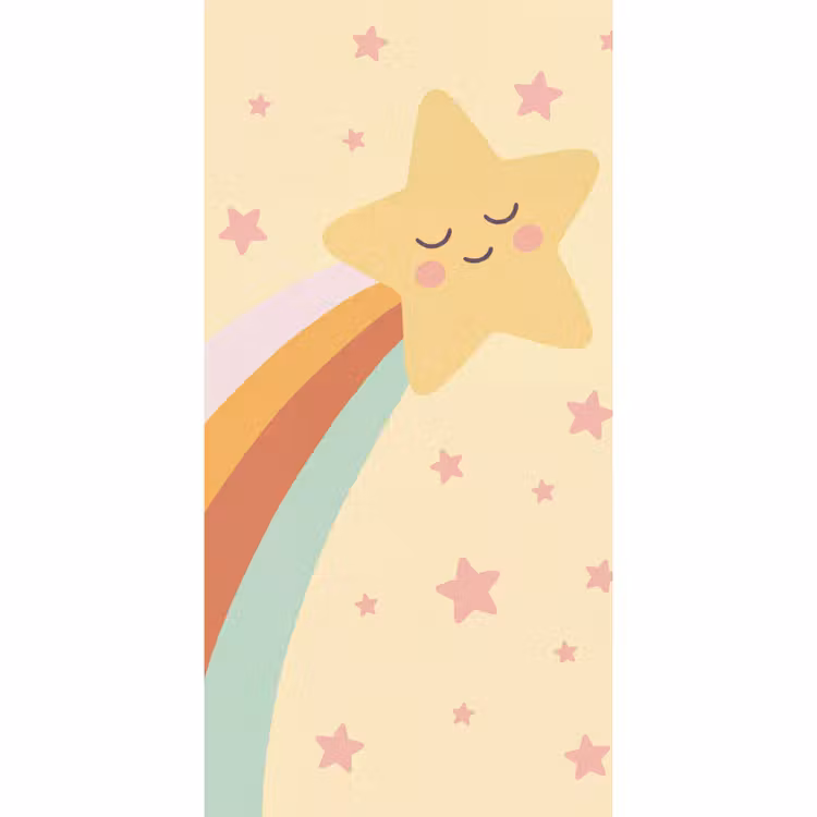 Behang - Ster - Regenboog - Nacht - Illustratie - Pastel — 2