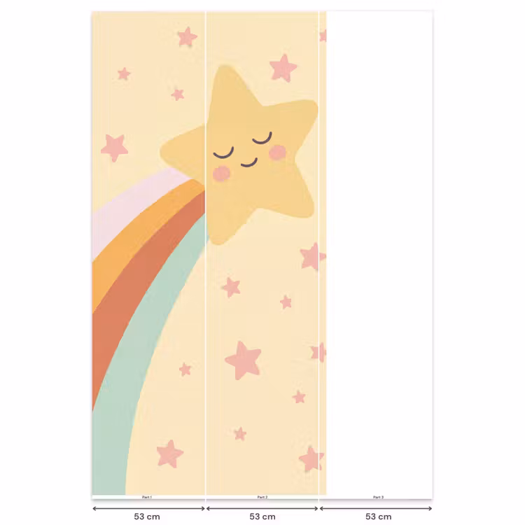 Behang - Ster - Regenboog - Nacht - Illustratie - Pastel — 6