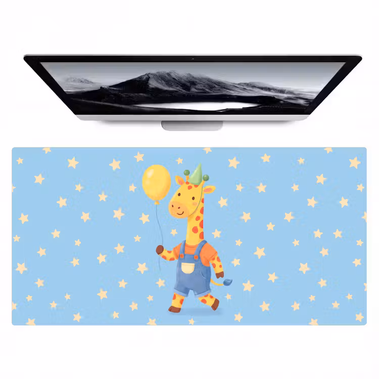 Bureau onderlegger - Dieren - Giraffe - Ballon - Feest - Kinderkamer — 1