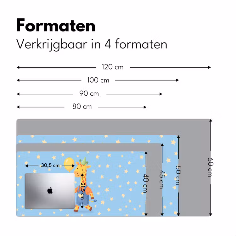 Bureau onderlegger - Dieren - Giraffe - Ballon - Feest - Kinderkamer — 8