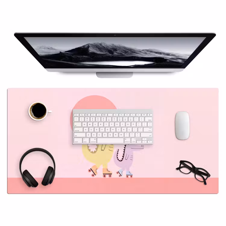 Bureau onderlegger - Dieren - Skaten - Illustratie - Speels - Roze — 4