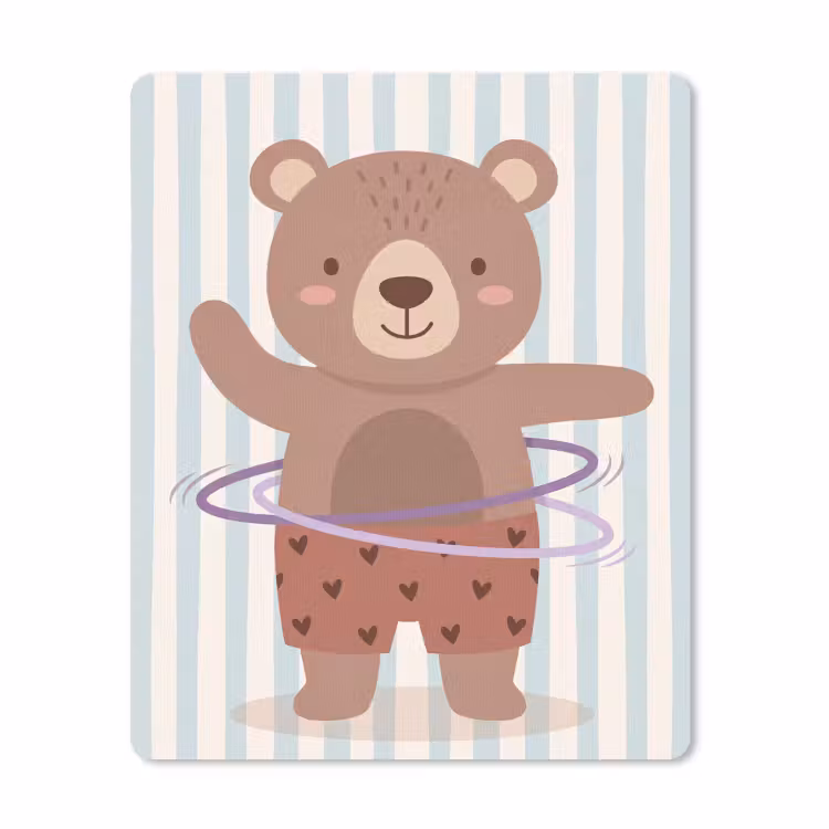 Muismat - Beer - Hoepel - Kinderkamer - Illustratie - Bruin — 1