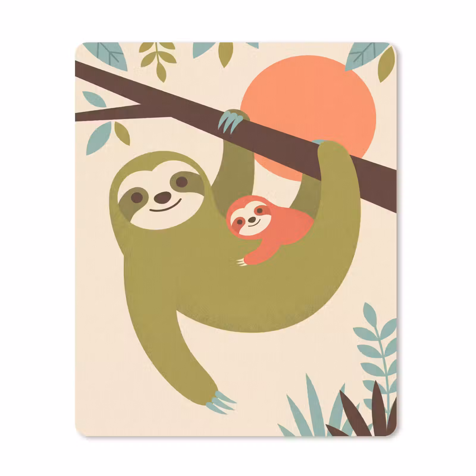 Muismat - Dieren - Moeder - Baby - Natuur - Groen — 1