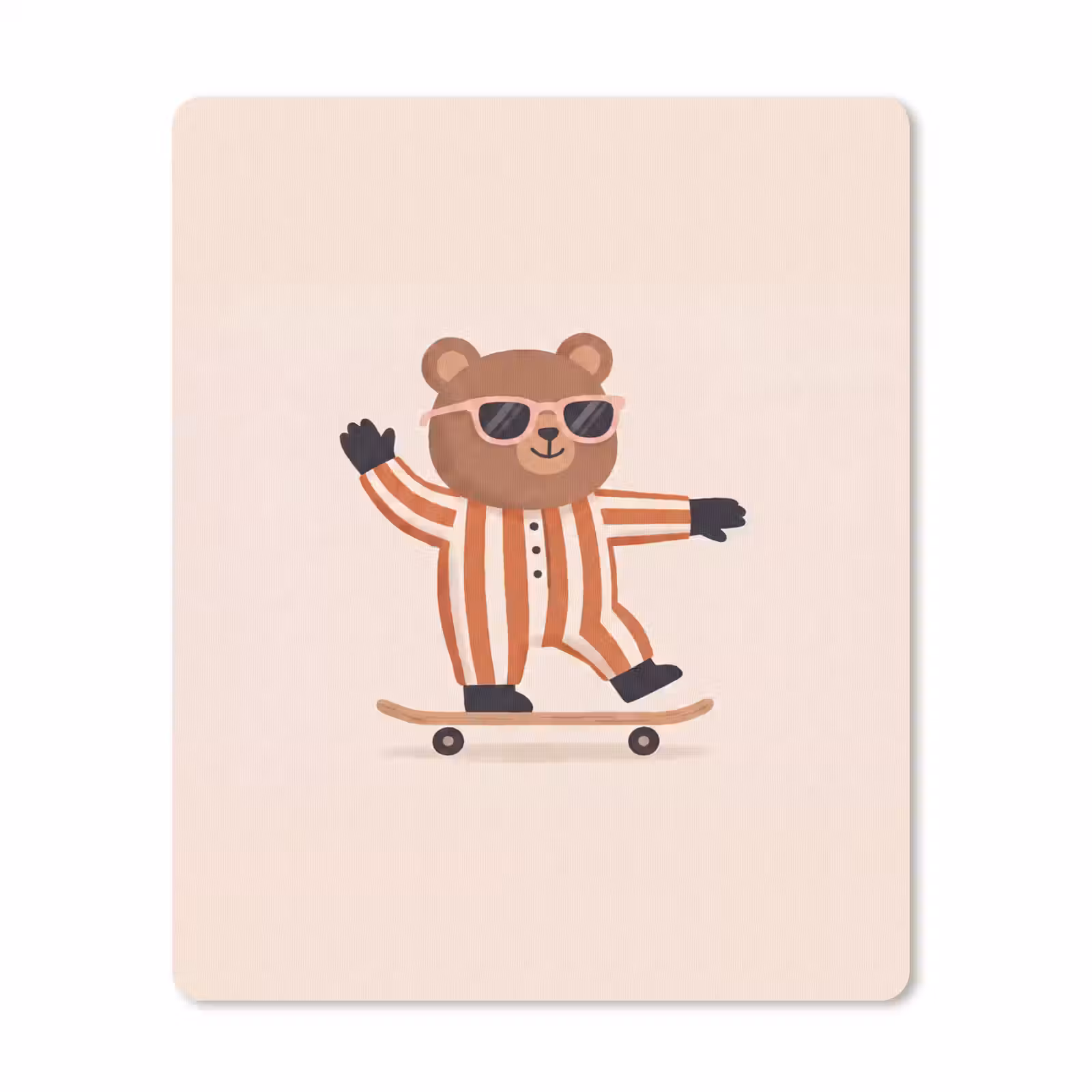 Muismat - Dieren - Skateboard - Spel - Cartoon - Roze — 1