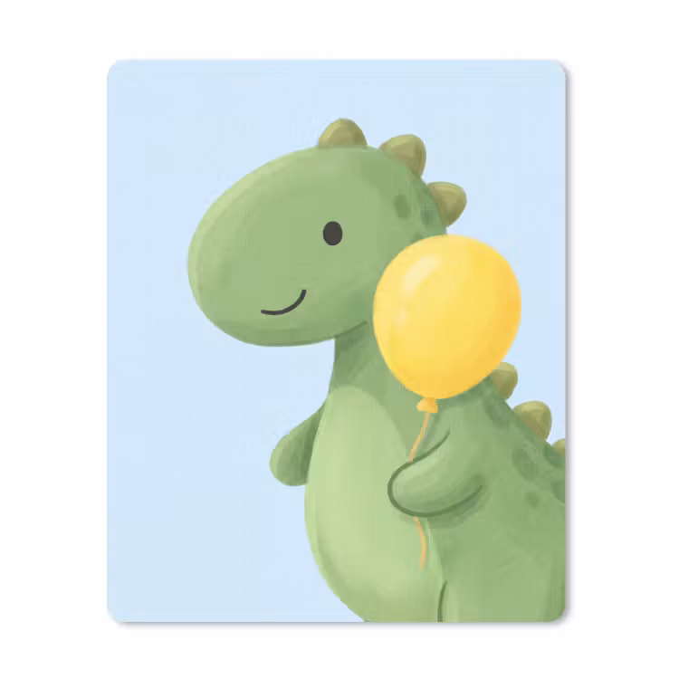 Muismat - Dinosaurus - Ballon - Kinderkamer - Illustratie - Groen — 1