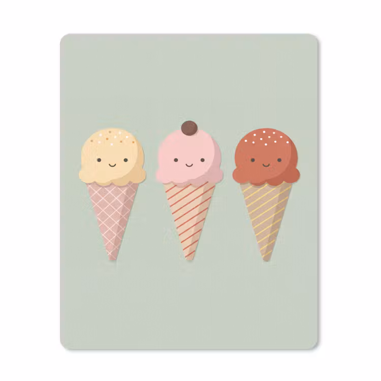 Muismat - IJs - Hoorntjes - Eten - Illustratie - Vrolijk — 1