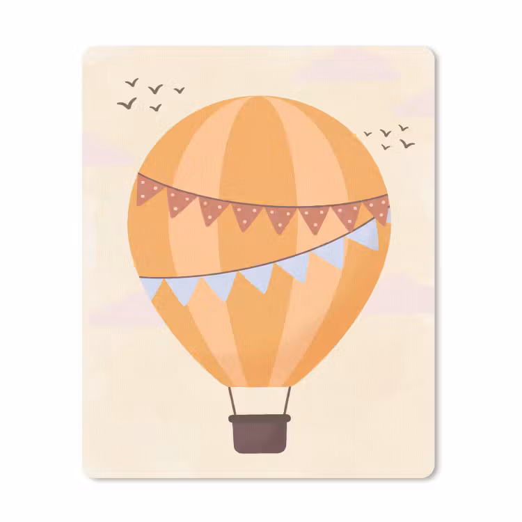 Muismat - Luchtballon - Slingers - Avontuur - Illustratie - Oranje — 1