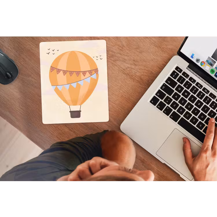 Muismat - Luchtballon - Slingers - Avontuur - Illustratie - Oranje — 2