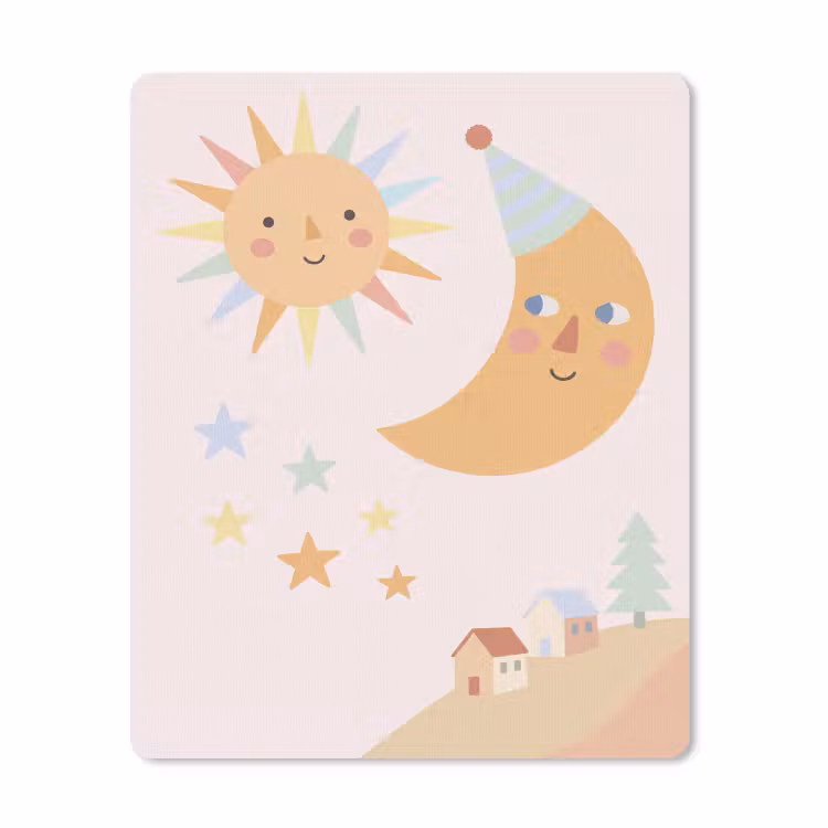 Muismat - Zon - Maan - Sterren - Kinderkamer - Pastel — 1