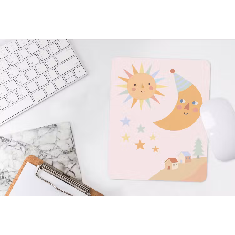 Muismat - Zon - Maan - Sterren - Kinderkamer - Pastel — 4