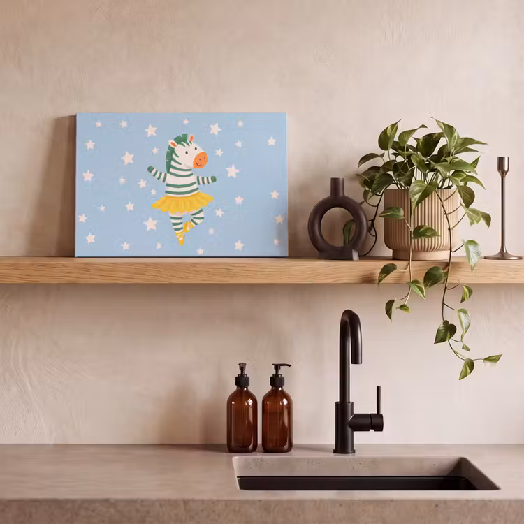 Canvas schilderij - Dieren - Dans - Illustratie - Kinderkamer - Sterren — 2