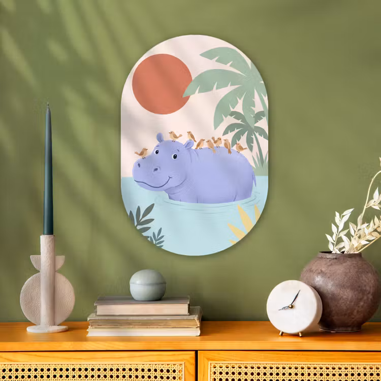 Muurovaal - Dieren - Vogel - Water - Natuur - Illustratie — 1