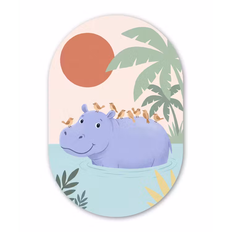 Muurovaal - Dieren - Vogel - Water - Natuur - Illustratie — 3