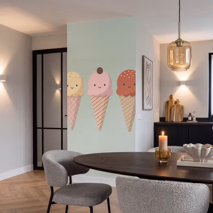 Behang - IJs - Hoorntjes - Eten - Illustratie - Vrolijk — 5