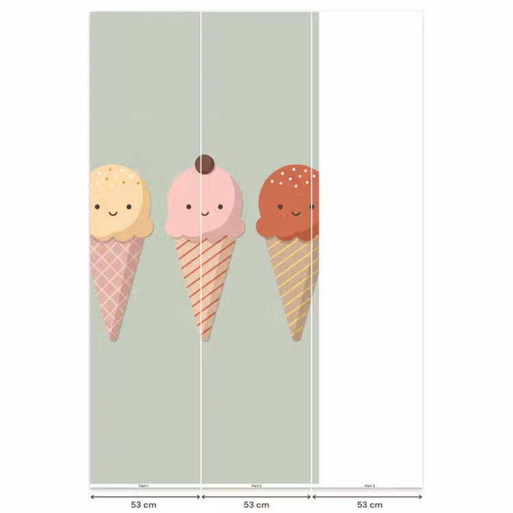 Behang - IJs - Hoorntjes - Eten - Illustratie - Vrolijk — 6
