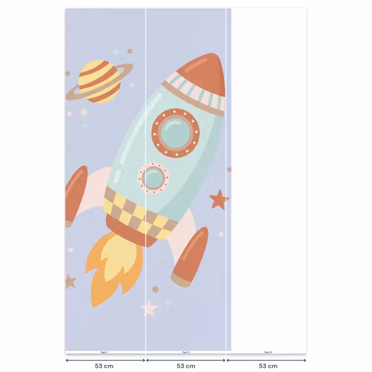 Behang - Raket - Ruimte - Planeet - Illustratie — 6