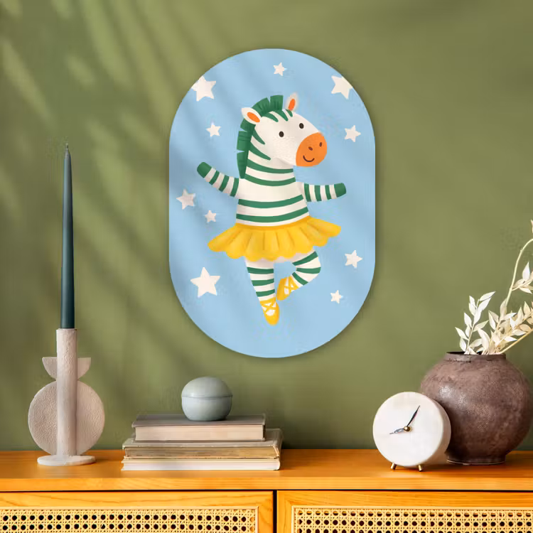 Muurovaal - Dieren - Dans - Illustratie - Kinderkamer - Sterren — 2