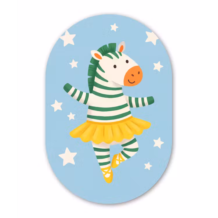 Muurovaal - Dieren - Dans - Illustratie - Kinderkamer - Sterren — 3