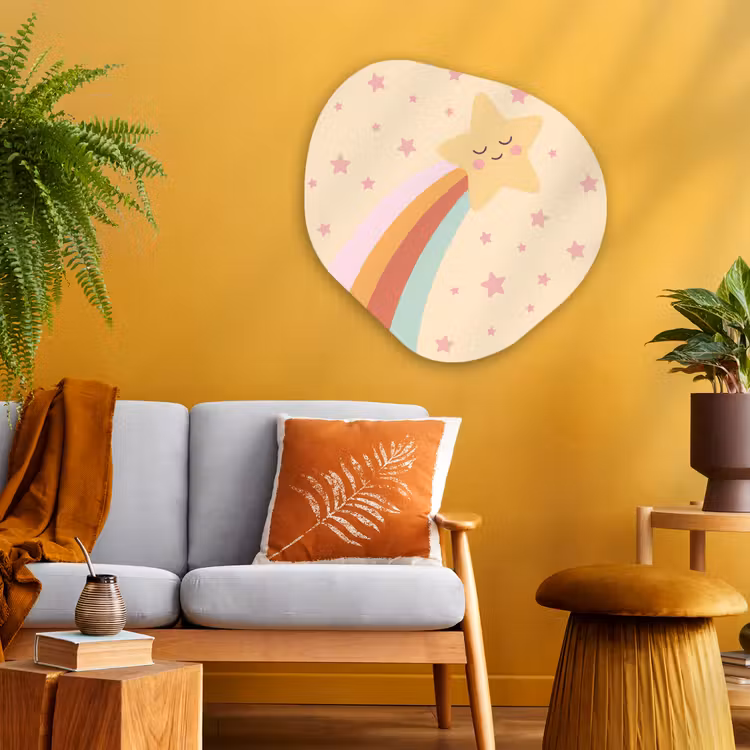 Organisch schilderij glas - Ster - Regenboog - Nacht - Illustratie - Pastel — 3
